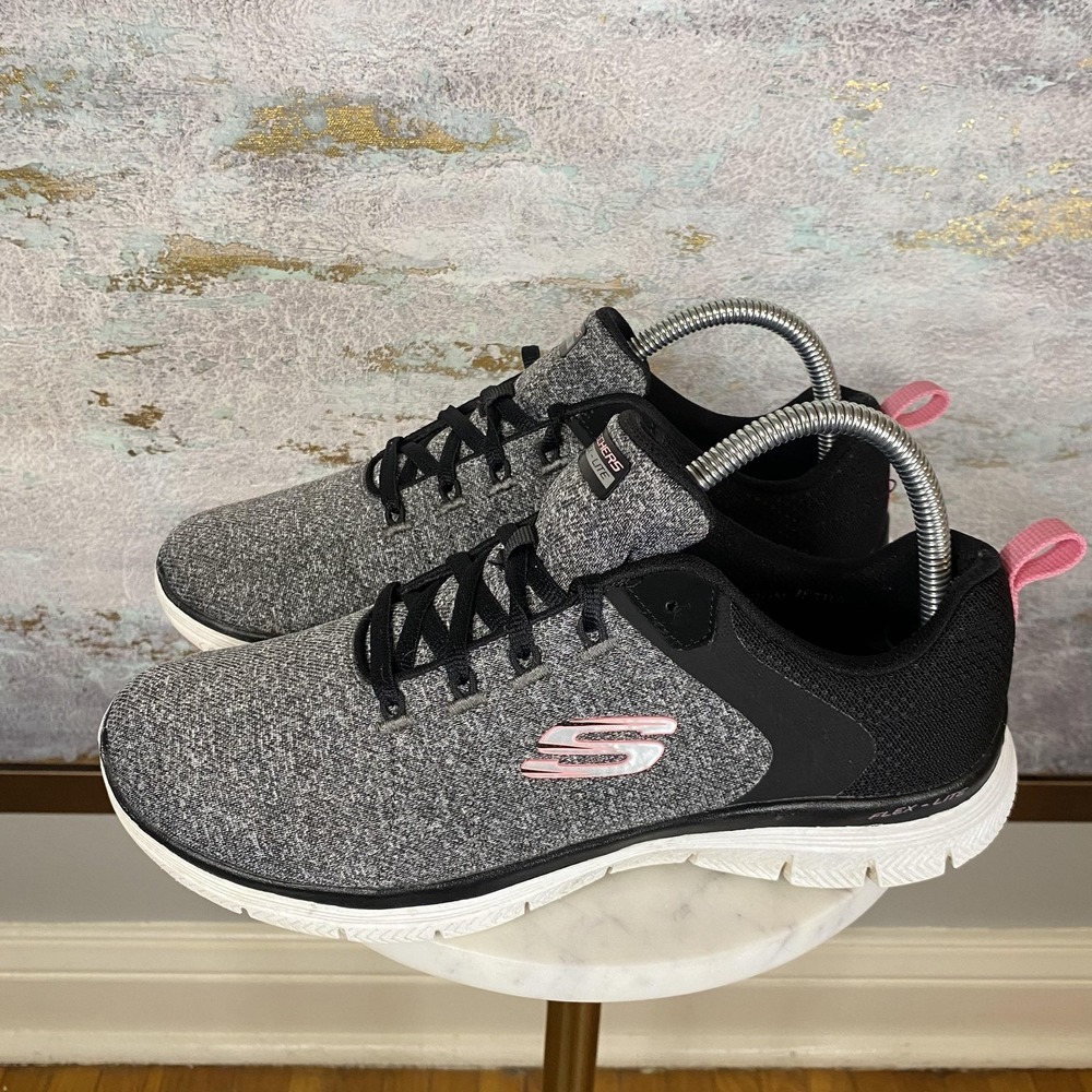Skechers Flex-Lite Shoes Womens Size 8.5 Gray Walking Comfort Sneakers SN 149307